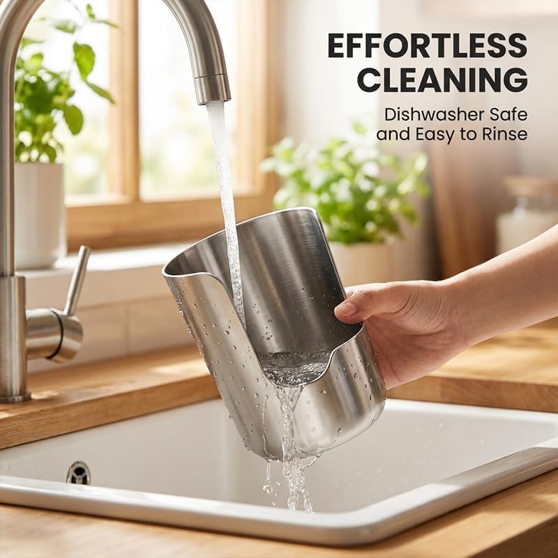 Stainless Steel Utensil Holder and Spoon Rest for Kitchen Counter，