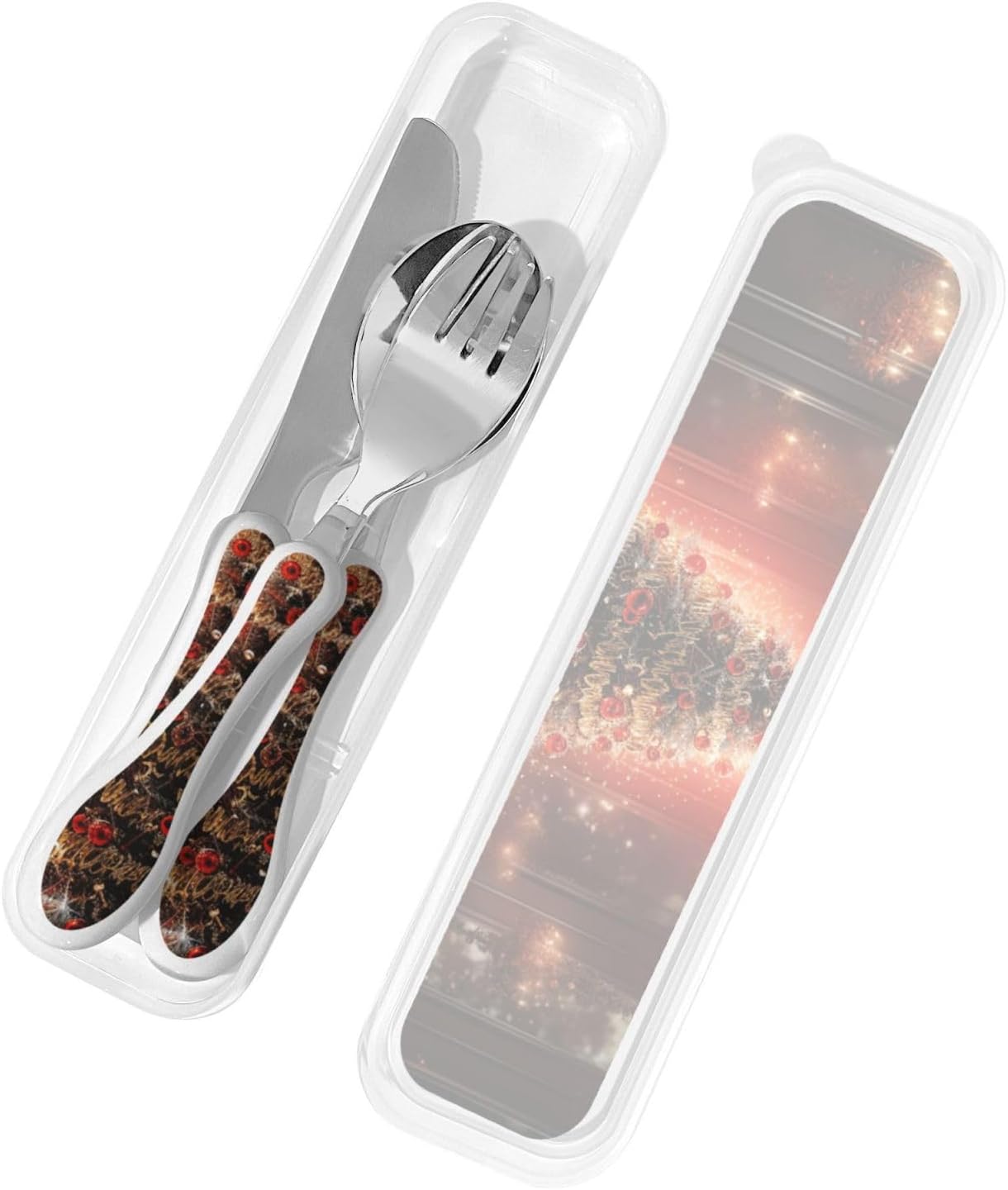 3-Piece Kids Silverware Set With Storage Case, Stainless Steel Reusable Children Safe Knife Spoon Fork Set Classic Cocktail Children Flatware Set For Kids Lunch Box