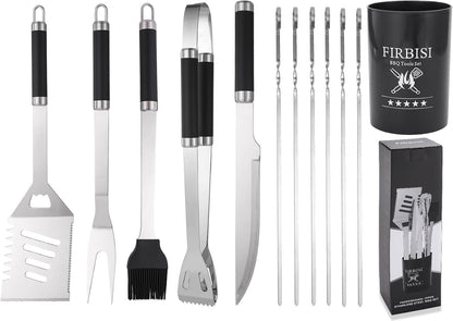 BBQ Grilling Tools Set,Stainless Steel Grilling Accessories Kit for Men Gift,13pc BBQ Grill Utensils Gift Kit with Portable Carry Bag BBQ Tools Grill Tools Set for Backyard Outdoor Grill Cooking