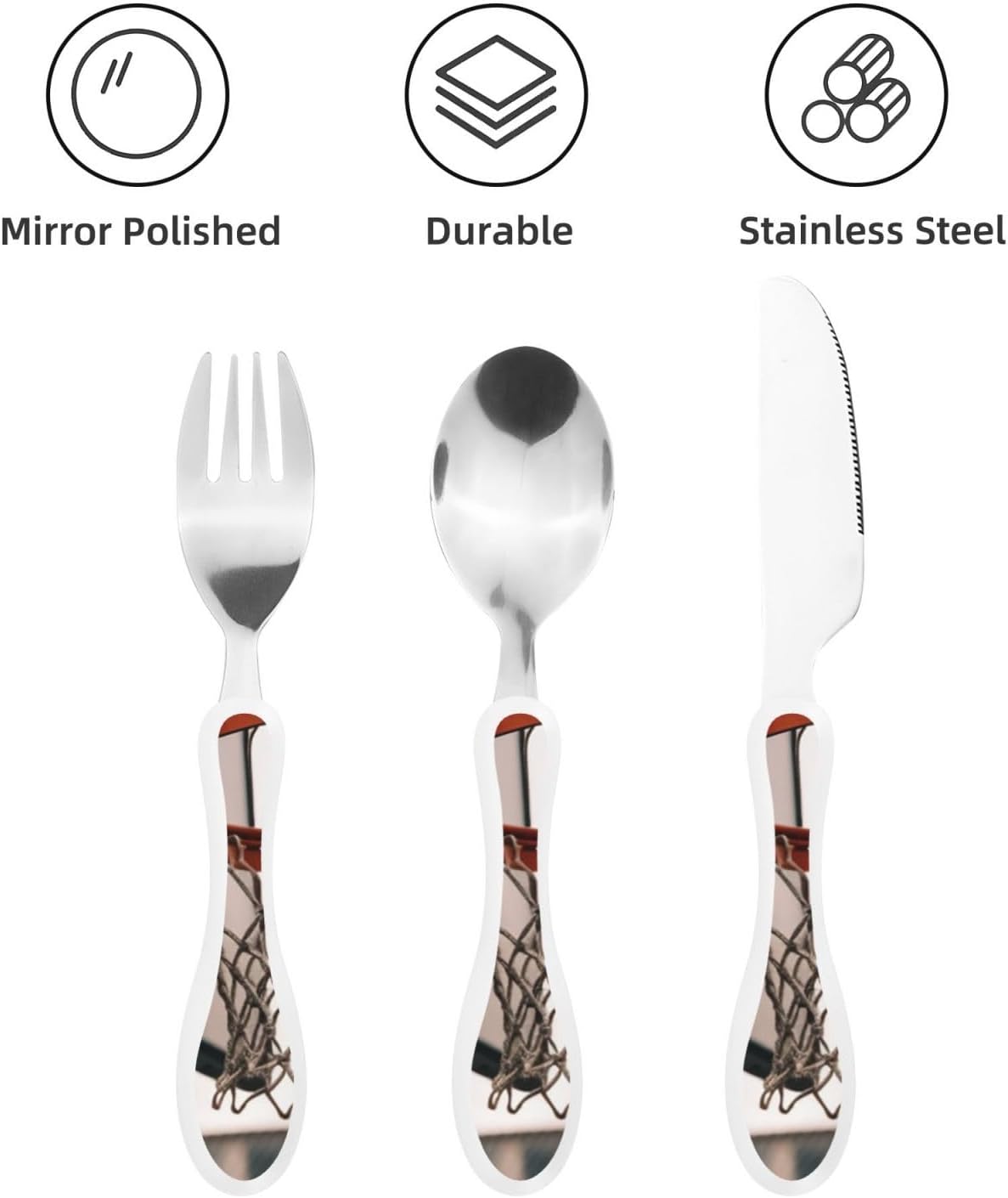3-Piece Kids Silverware Set With Storage Case, Stainless Steel Reusable Children Safe Knife Spoon Fork Set Beach House Children Flatware Set For Kids Lunch Box
