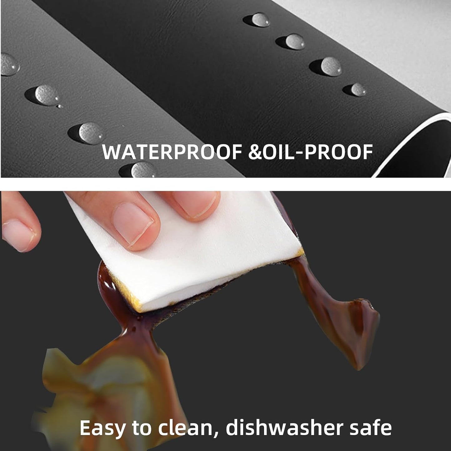 Silicone Mats for Kitchen Counter, 47.2"x 23.6" Largest Heat Resistant Mat, Waterproof Non-Slip Countertop Protector Mat, Cuttable Kitchen Counter Mat, Black