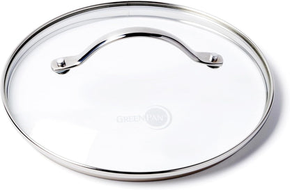 GreenPan 8" Tempered Glass Lid for Pots and Pans Cookware, Gold-Tone Handle with Matte Finish, Dishwasher and Oven Safe