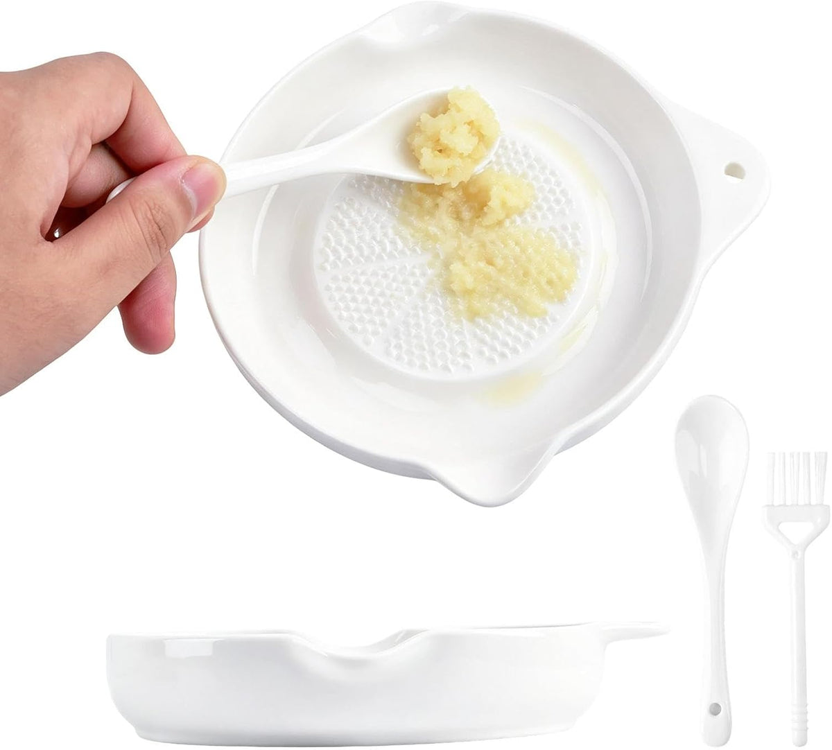 Multipurpose Garlic Grater Plate, Japanese Ceramic Grinder Plate, Ginger Grater Plate for Onion, Cheese, Lemon, Wasabi, Fruits and Vegetables in Kitchen