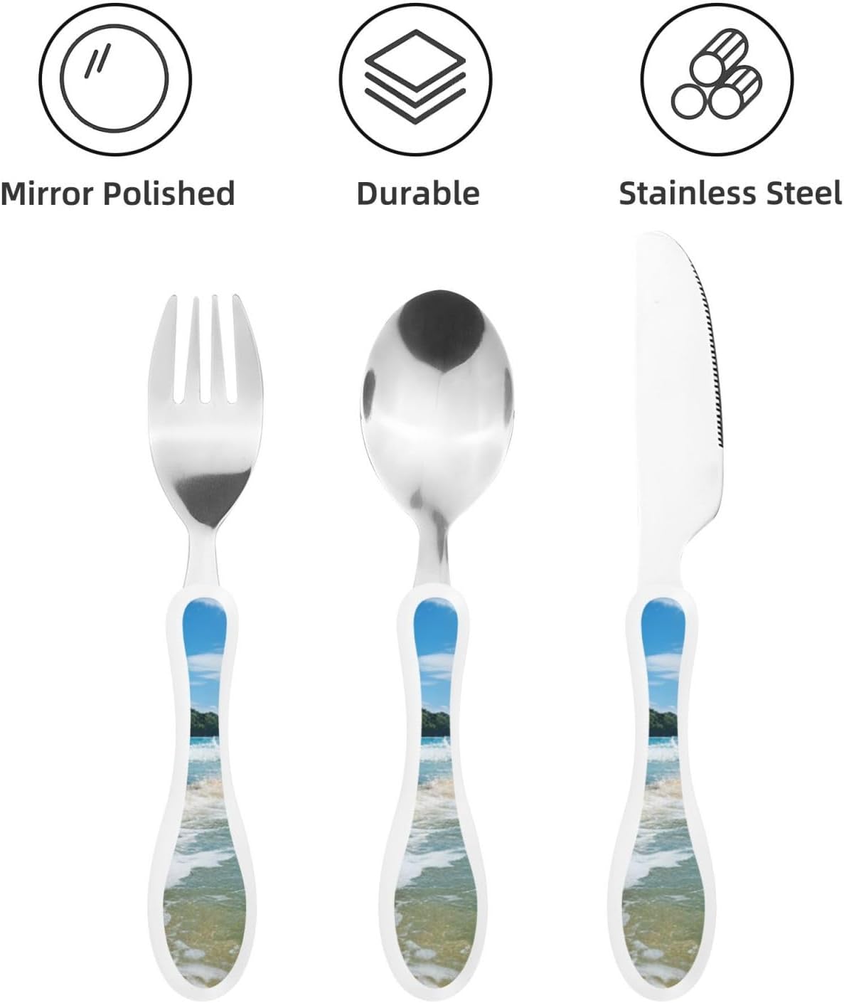 3-Piece Kids Silverware Set With Storage Case, Stainless Steel Reusable Children Safe Knife Spoon Fork Set Classy Flowers Children Flatware Set For Kids Lunch Box