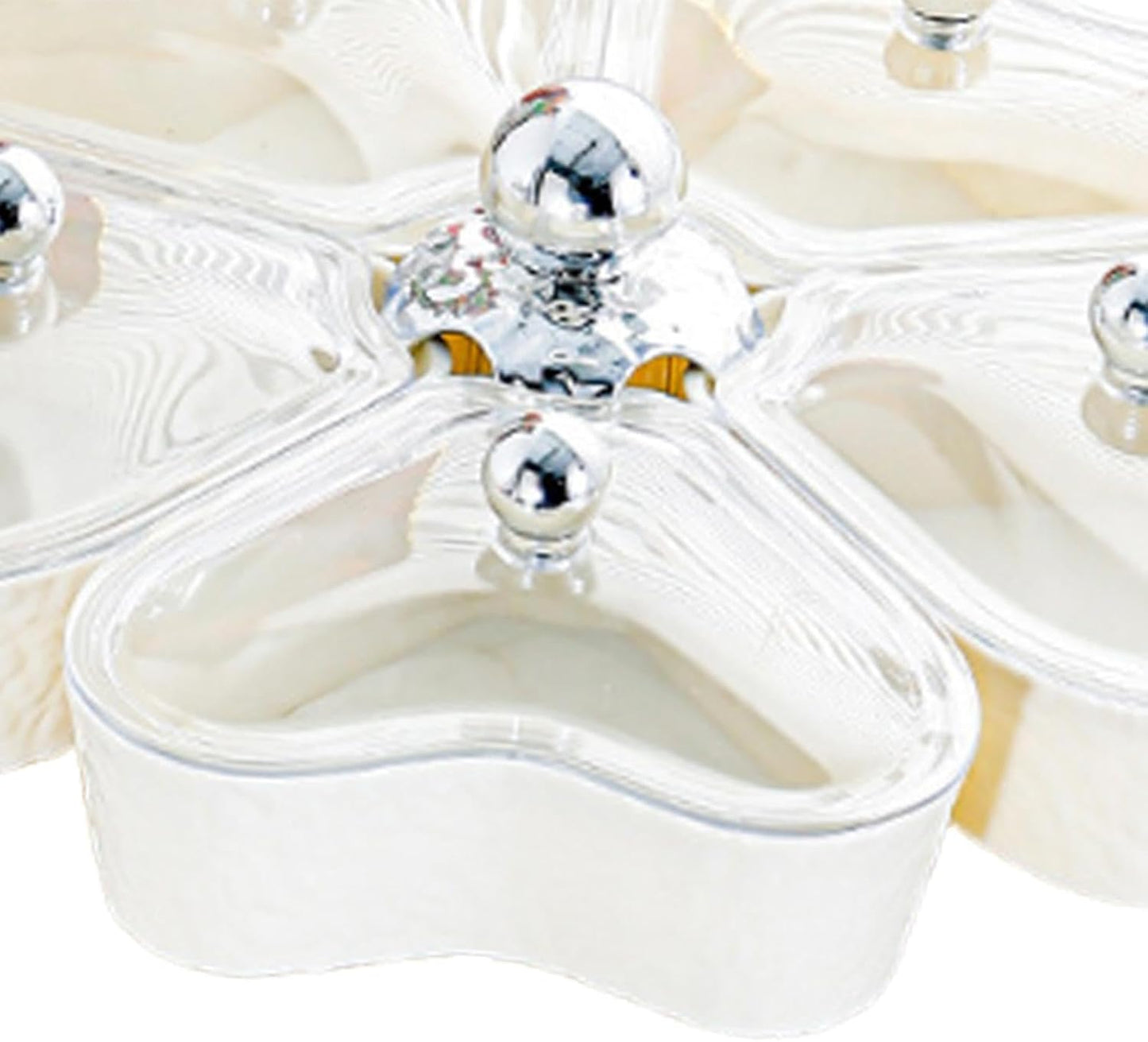 Dried Fruits Tray Candy Snack Plates Platter Appetizer Tray Divided Serving Tray for Cupcake Dried Fruits Family Holiday Home, Clear Grey Bowknot