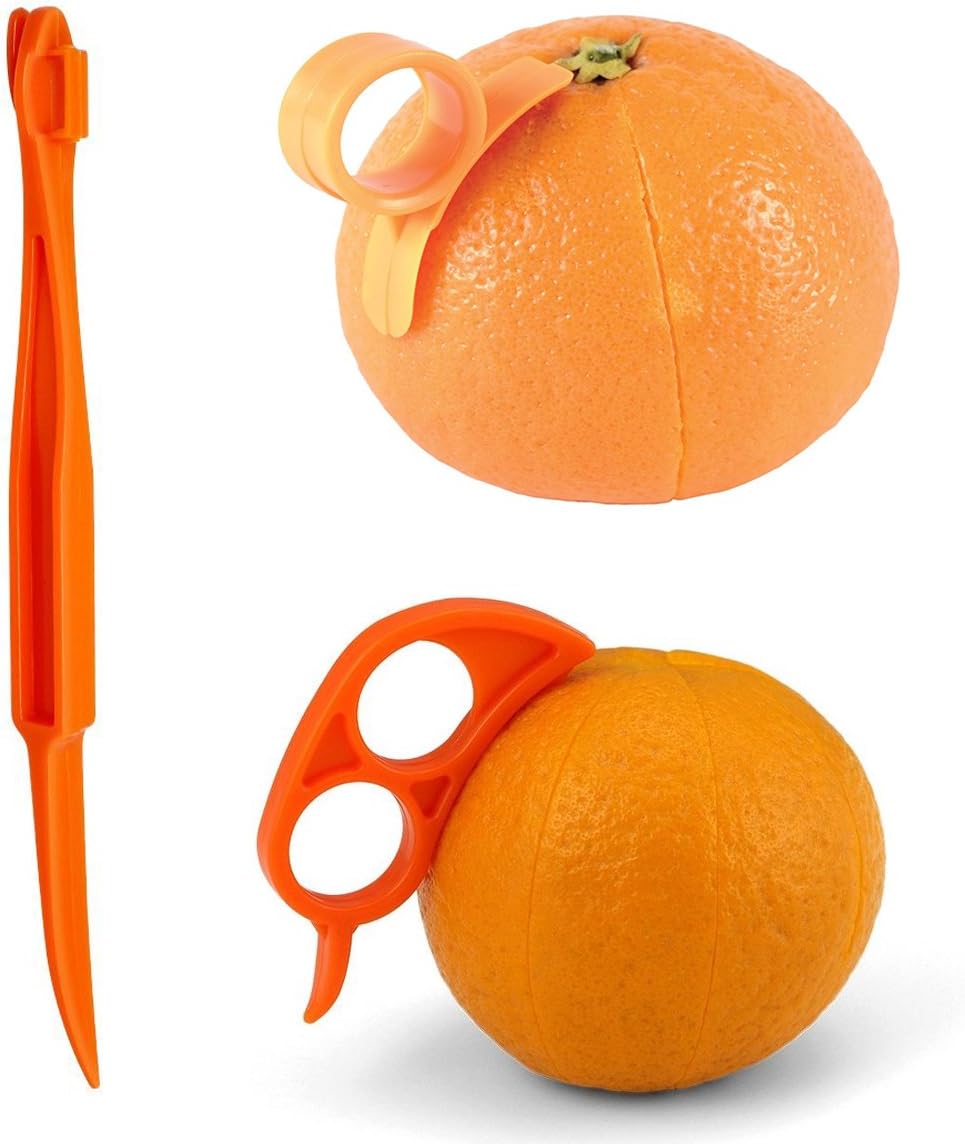 Orange Citrus Peelers, Cosmer Set of 15 Plastic Easy Slicer Cutter Peeler Remover Opener Kitchen Accessories Knife Cooking Tool Kitchen Gadgets (Set A)