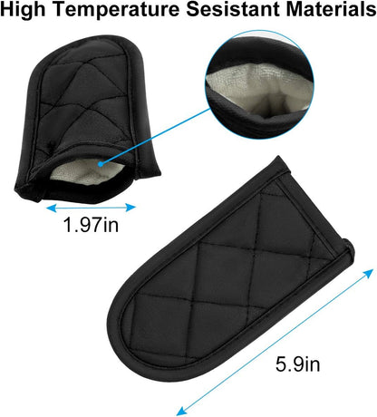 Evoio Cast Iron Skillet Handle Covers, Pot Handle Covers Heat Resistant, Heat Resistant Pot Pan Skillet Hot Handle Holder Sleeves Mitt Cover for Kitchen, BBQ and Baking Cookware (4-Pack Black)