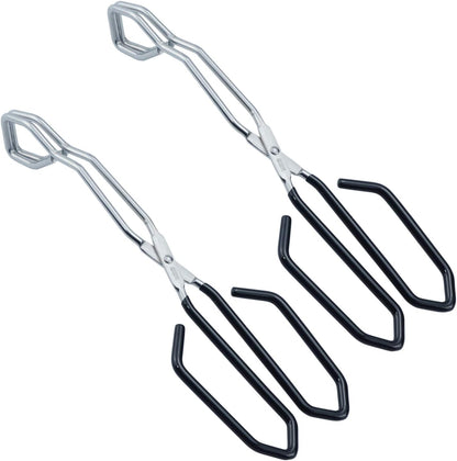 HINMAY Scissor Cooking Tongs 11-Inch Stainless Steel Wire Tongs Kitchen Scissor Tongs, Set of 2