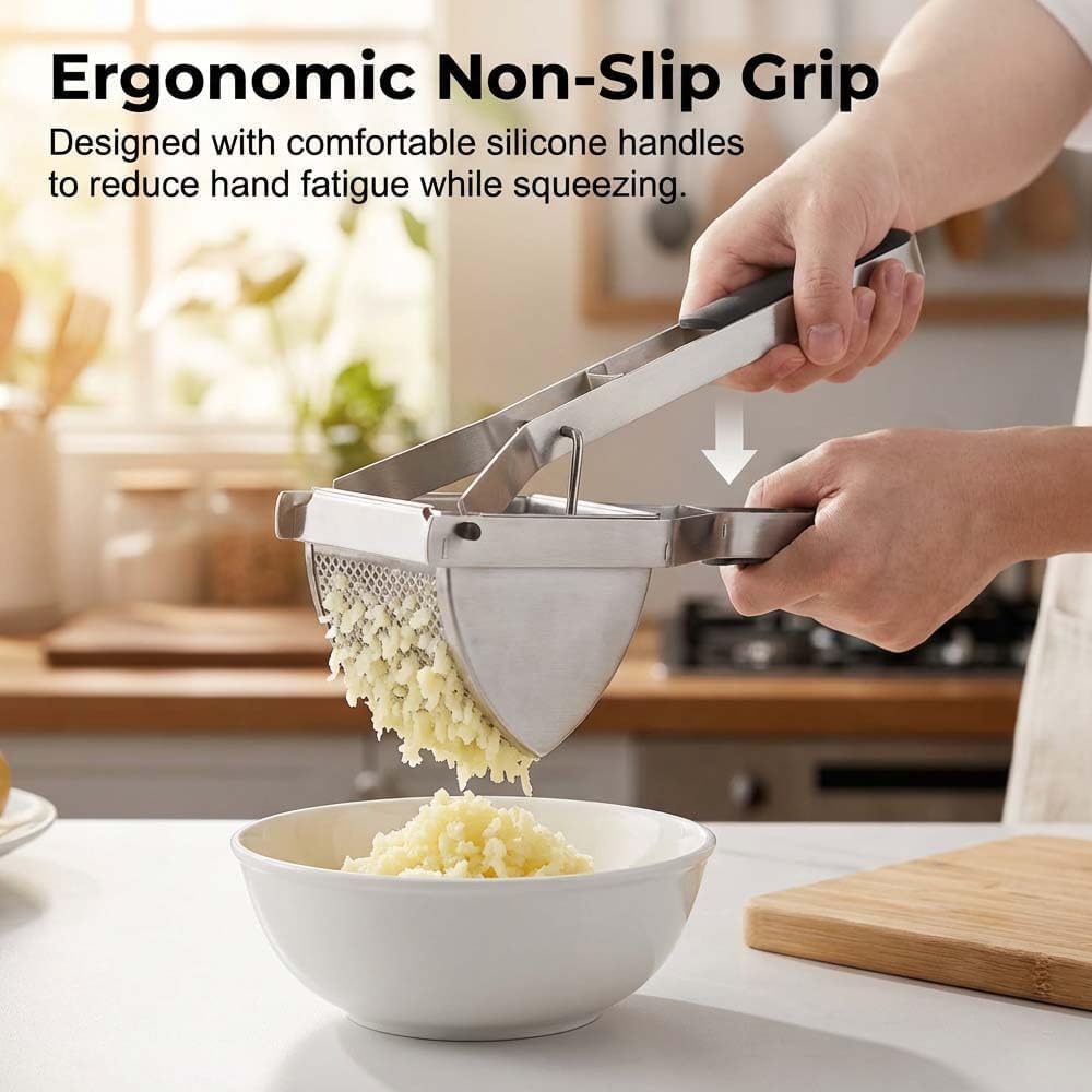 Potato Ricer Stainless Steel 22oz Large Mashed Potato Ricer for Masher Potatoes, Heavy Duty, Dishwasher Safe, Large Capacity