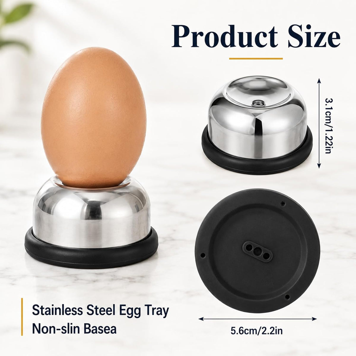 Egg Piercer for Raw Eggs, Needle Egg Punch Tool with Anti-Slip Base