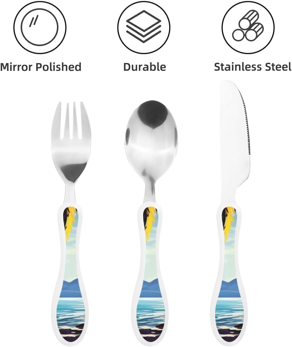 3-Piece Kids Silverware Set With Storage Case, Stainless Steel Reusable Children Safe Knife Spoon Fork Set Samurai Children Flatware Set For Kids Lunch Box