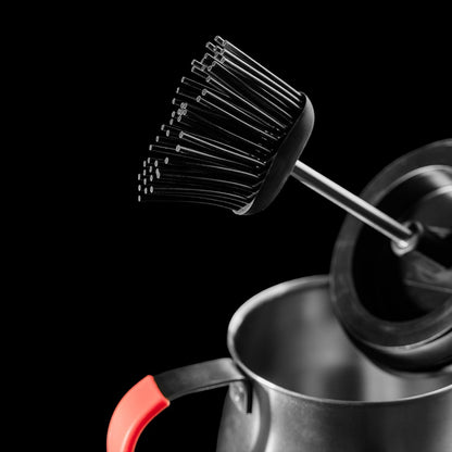 Kamado Joe® Krafted™ Steel Bristle-Free Grill Brush with Scraper, 18-Inch Ergonomic Handle, Replaceable Head, Dishwasher Safe Stainless-Steel BBQ Cleaning Tool