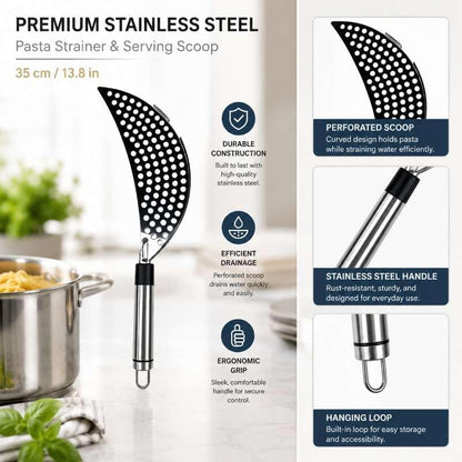 Steel Pan Strainer, Ground Beef Grease Drainer Kitchen Tool