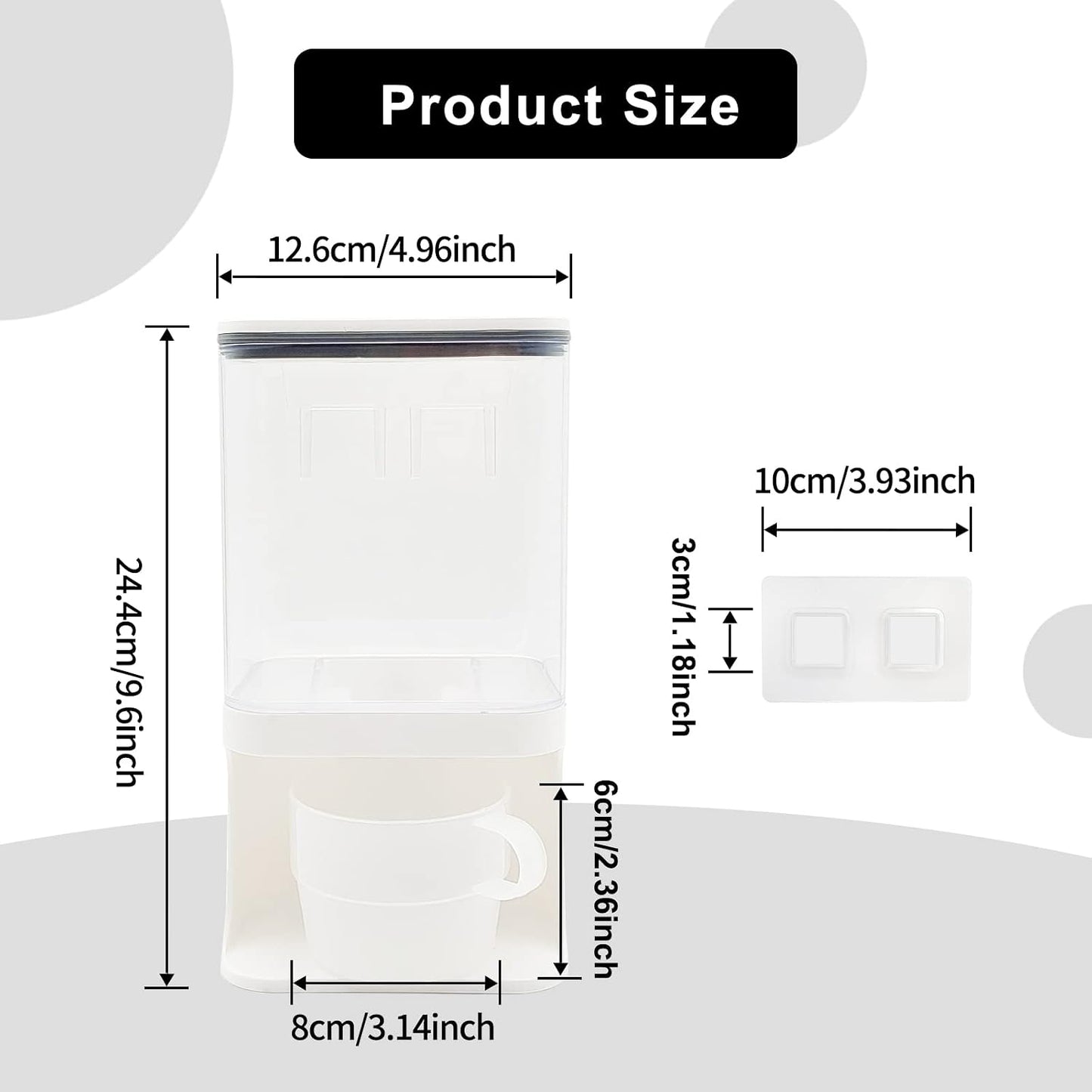 Detergent Dispenser for Laundry Room,Wall-Mounted Laundry Detergent Dispenser with Spigot Cup Holder,Suitable for Soap Beads Rice Scent Boosters Dry Food Dog Food Dispenser Storage Containers(1.5L)