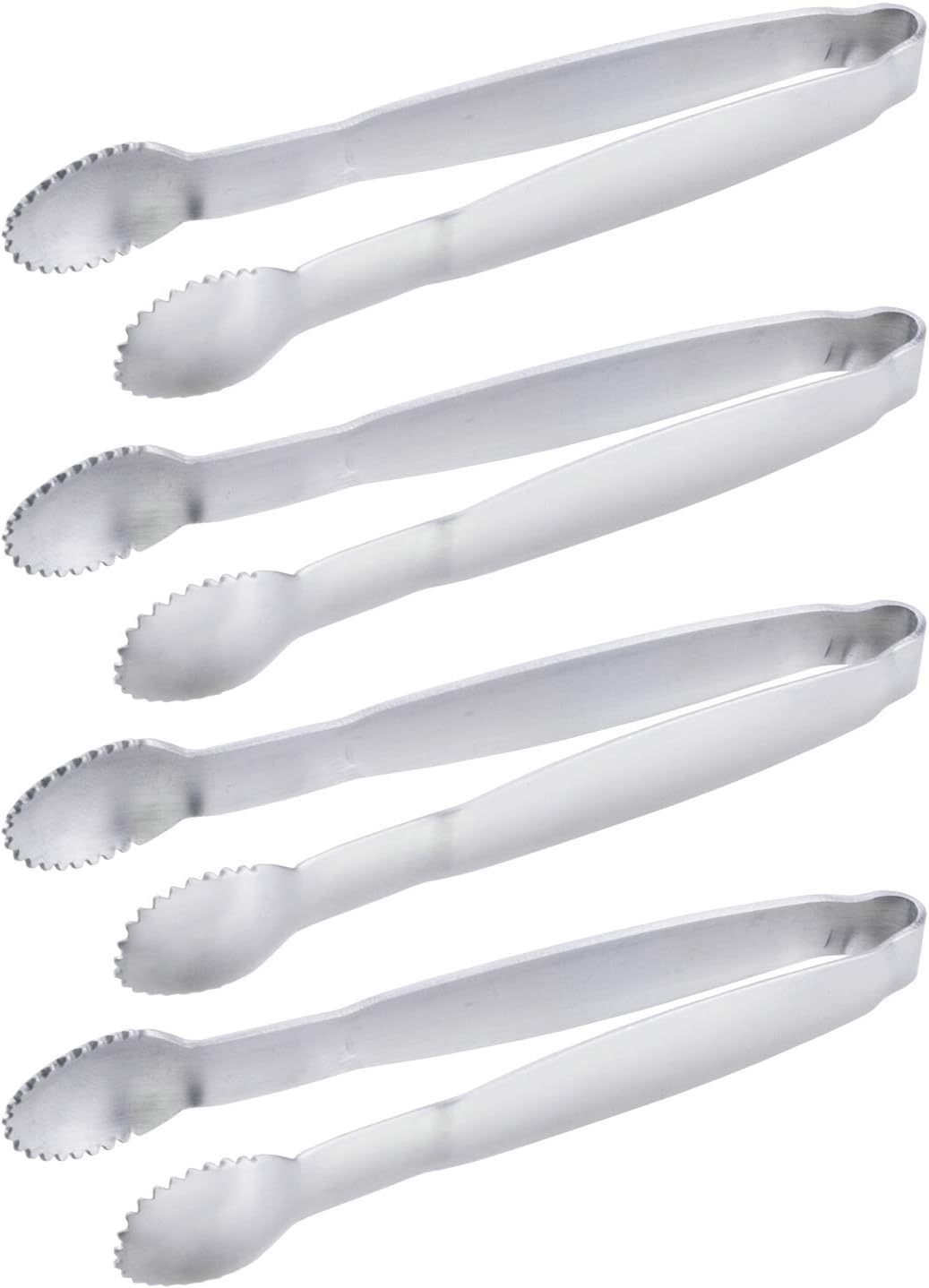 HINMAY Sugar Tongs 4-Inch Mini Serving Tongs Stainless Steel Appetizer Tongs, Set of 4