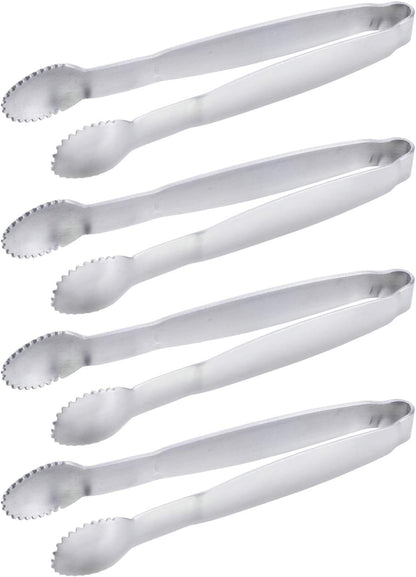 HINMAY Sugar Tongs 4-Inch Mini Serving Tongs Stainless Steel Appetizer Tongs, Set of 4