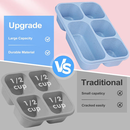 Rinwoc Bento Box [Portion Size], 3 Pack Snack Containers with 3 Compartments for Meal Prep & On-the-Go [School, Travel], Lunchable Container Reusable and BPA-Free