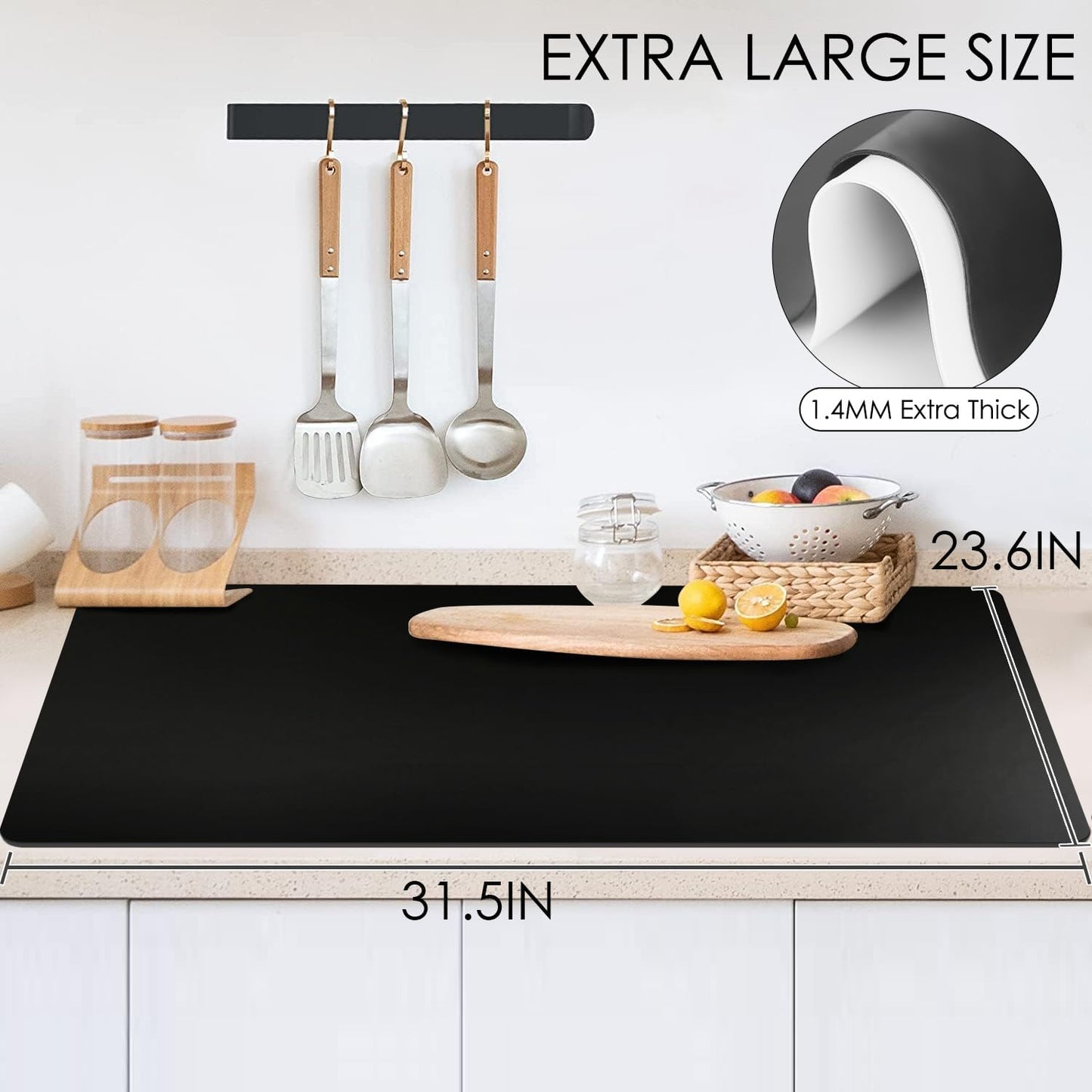 Extra Large Silicone Mats for Kitchen Counter, 27.6'' x 19.7'' Nonskid Silicone Placemats for Kids, Nonstick Purple Silicone Mat for Baking Crafts, Silicone Dab Mat Heat Resistant, 1Pack - Colors B