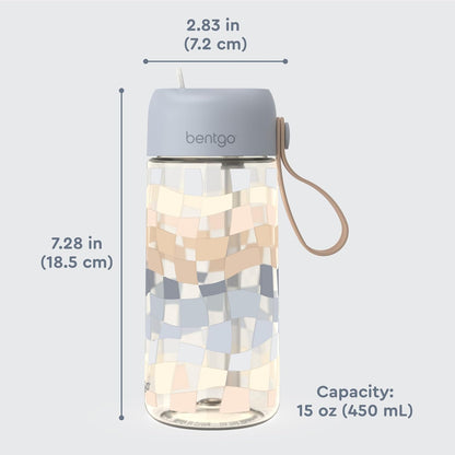 Bentgo Kids Water Bottle - Leak-Proof, Durable Tritan PFAS- & BPA-Free 15 fl oz, Kids/Toddlers Ages 3+ for School & Sports; Bite & Sip Spout, Carrying Handle, Dishwasher Safe (Unicorn)
