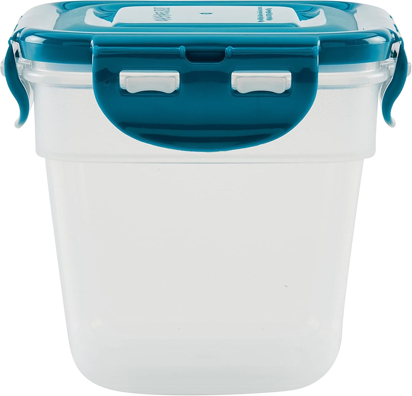 Rachael Ray Leak-Proof Nestable Container Food Storage Bin Set, 10-Piece, Clear with Teal Lids