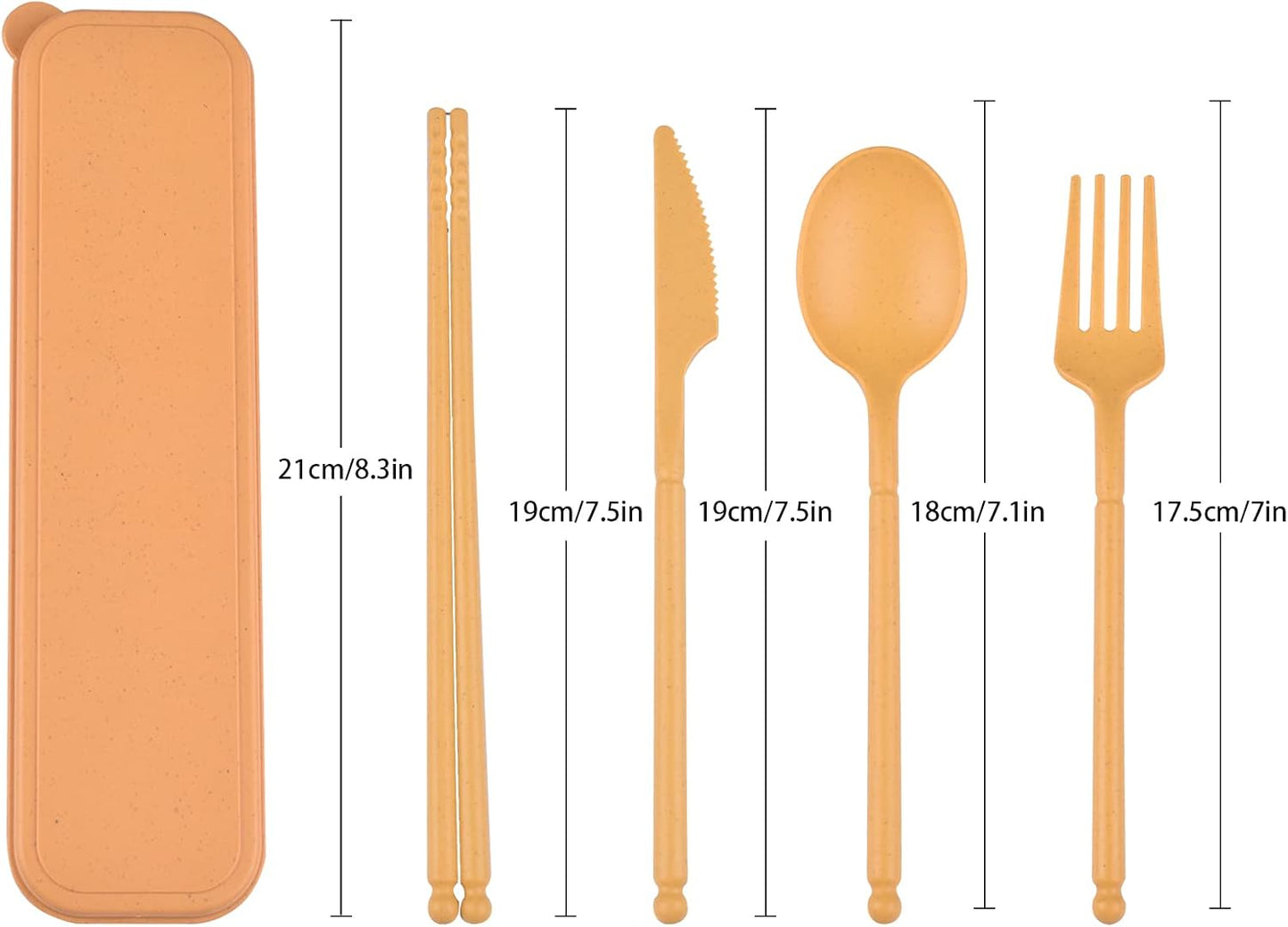 Reusable Travel Utensils Set with Case, 4 Sets Plastic Portable Knife Fork Spoons Tableware for Kids Adults Travel Picnic Camping Utensils