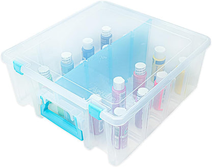 ArtBin 6990SO Super Satchel Double Deep Compartment Box - Art Storage with 8 Removable Compartments, Smart Closure for Craft Supplies (Gold - Pack of 1)