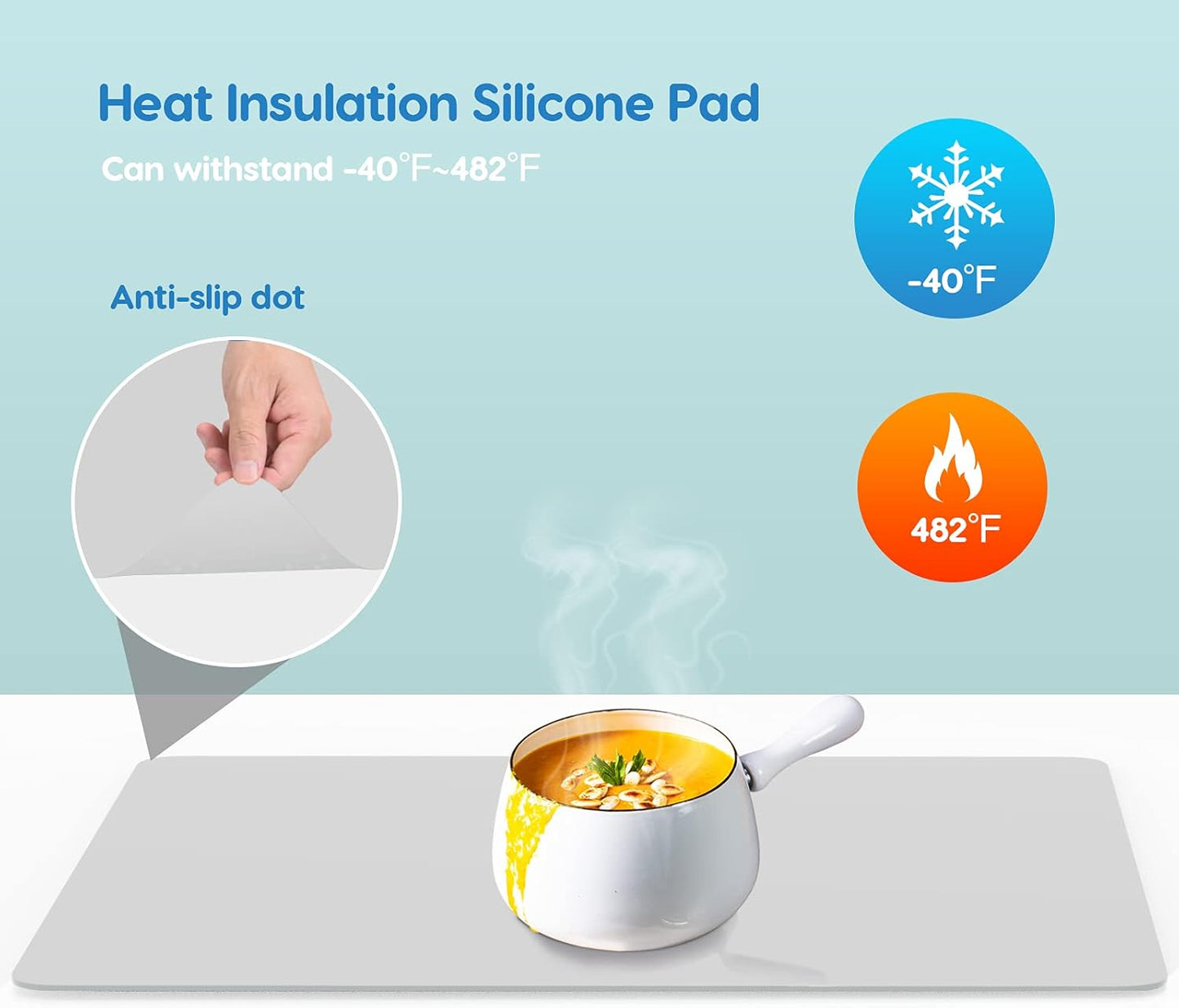 AECHY Extra Large Silicone Mat 78.74”x19.69”x0.08”, Multipurpose Silicone Mat Thick Heat Resistant Mat Shipped Rolled Up Kitchen Counter Mat Nonslip Silicone Mats for Kitchen Counter Translucent