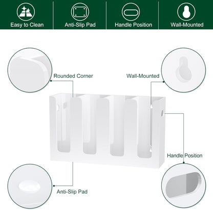 Disposable Coffee Cup Dispenser with Handles, Countertop or Wall Mount Hot/Cold Drink Cup and Lid Holder - Bathroom/Kitchen/Office Acrylic Cup Lid Storage Organizer (1 Compartment, Clear)