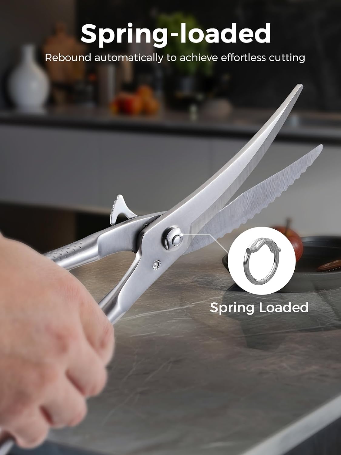 Kitchen Scissors, Forged Stainless Steel Heavy Duty Kitchen Shears, Dishwasher Safe Cooking Scissors for Meat, Poultry & Vegetables