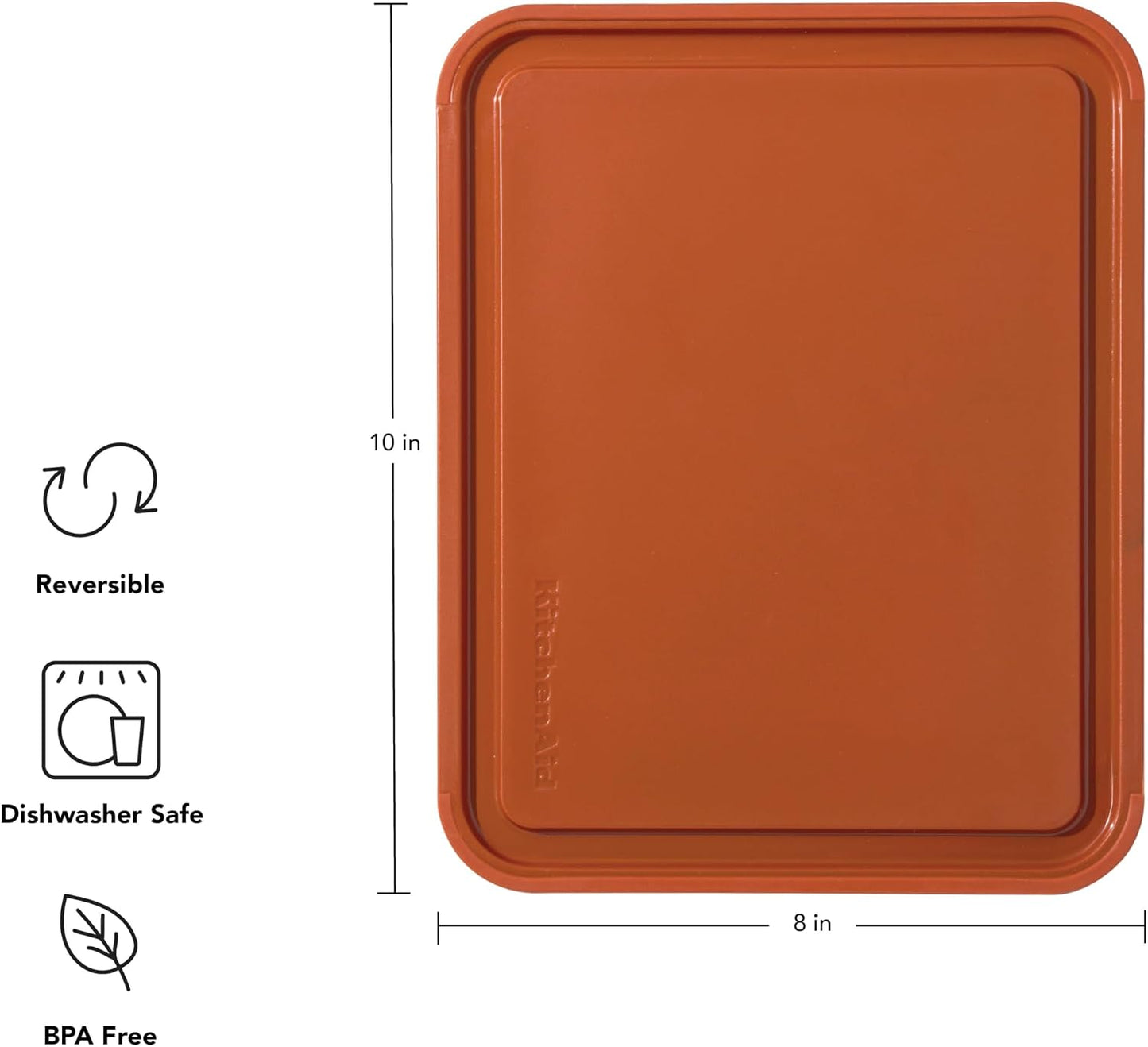 KitchenAid Classic Plastic Cutting Board with Perimeter Trench and Non Slip Edges, Dishwasher Safe, 12 inch x 18 inch, Gray