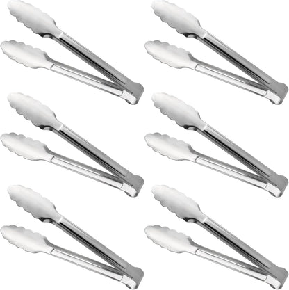 Serving Tongs, Stainless Steel Kitchen Cooking Food Buffet Mini Salad Appetizer Tong Small, Set of 12