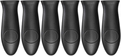 Silicone Hot Handle Holder Small Cast Iron Handle Cover Skillet Handle Cover Griddle Cover Cookware Handles Cover for Frying Pans & Griddles Sleeve Grip Handle Cover Small & Large Black 6 Pcs