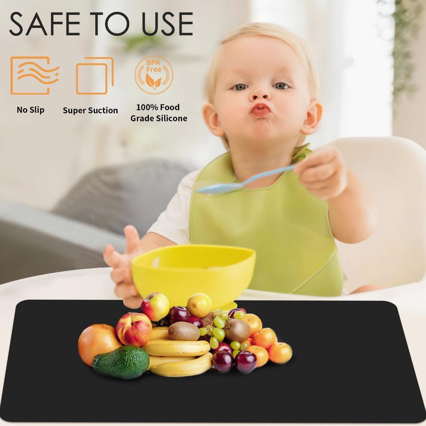 Extra Large Silicone Mats for Kitchen Counter, 27.6'' x 19.7'' Nonskid Silicone Placemats for Kids, Nonstick Purple Silicone Mat for Baking Crafts, Silicone Dab Mat Heat Resistant, 1Pack - Colors B