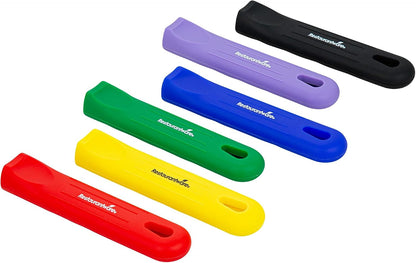 Restaurantware Silicone Pan Handle Cover Set 1-Count Heat-Resistant Removable Pan Handle Grips, Ergonomic Non-Slip Green Handle Protectors for Fry Pans and Sauce Pans