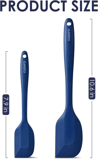 Heat Resistant 600℉ Silicone Spatula, Turner Mixing Spatulas set BPA Free Dishwasher Safe for Nonstick Cookware, Grey