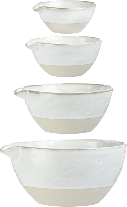 Stoneware White Batter Bowls (Set of 4)