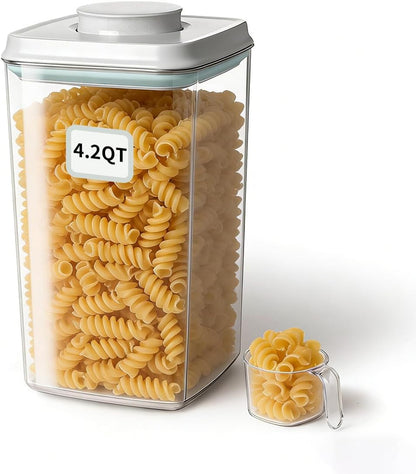 Food Storage Containers with Lids,2.9Qt 2Pcs Airtight Pop Food Storage Containers, BPA-Free Stackable Kitchen Pantry Organizers and Storage, One Button Opening Flour and Sugar Container Sets