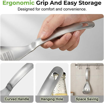 5-in-1 Stainless Steel Cooking Spoon, Potato Masher & Egg Separator，A+B