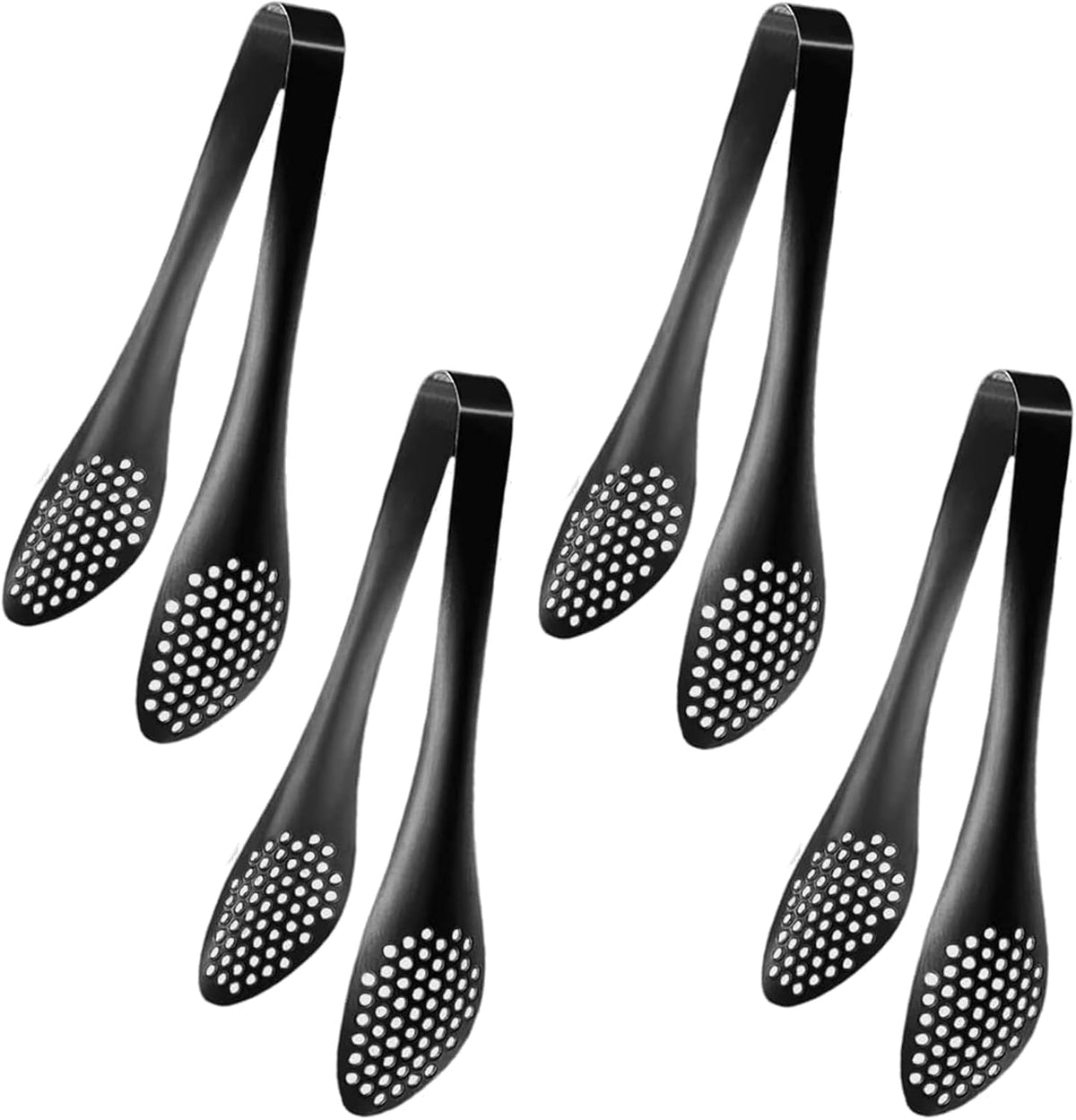 4 PCS Serving Tongs Black Tongs 9 Inch Serving Utensils Stainless Steel Serving Tongs for Salad Buffet Appetizer Dessert Tong for Food Parties, IAX-4B1-68
