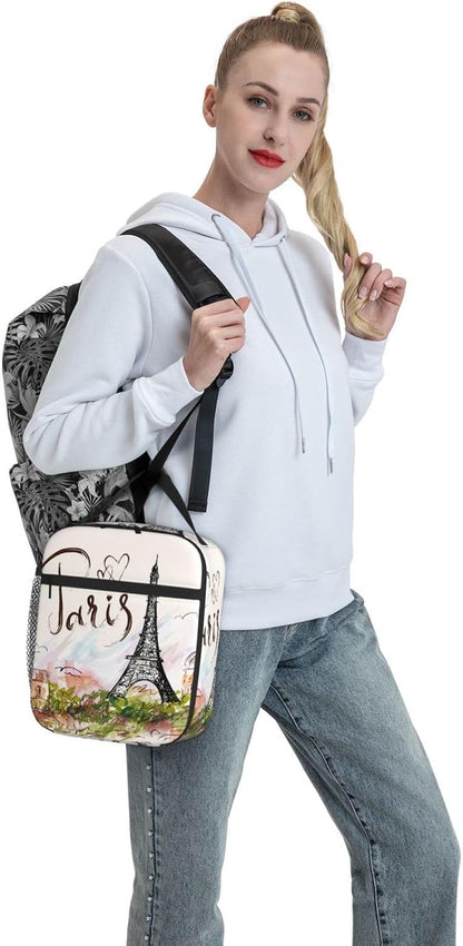 70s Retro Mushroom Floral Insulated Lunch Bag Reusable Cooler Lunch Box Portable Leakproof Thermal Container Tote Bags for Girls Boys School Travel
