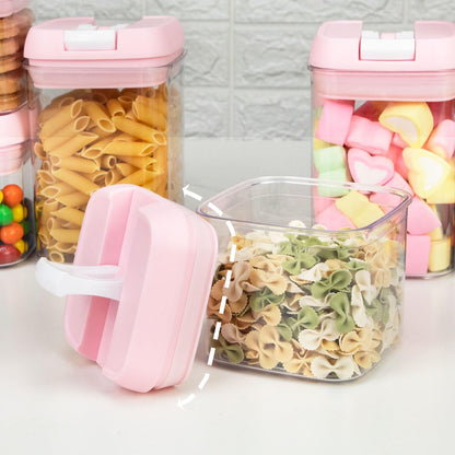U-QE Airtight Food Storage Containers -8 Piece BPA Free Clear Plastic Airtight Containers with Easy Lock Lids for Kitchen Pantry Organization and Storage - Sugar, Flour, Cereal, Labels & Marker