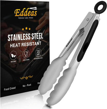 Eddeas Kitchen Tweezers Tongs, Cooking Tweezers Stainless Steel - 3 Size 12'' 10'' & 8 inch Ideal for Meat, pasta, plating and pinching delicate small pieces of food, Set of 3