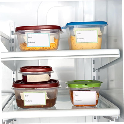 5rolls Safe Date Labels for Kitchen Pantry Writing Stickers Food Storage Labels Reusable Multipurpose Bottle Stickers