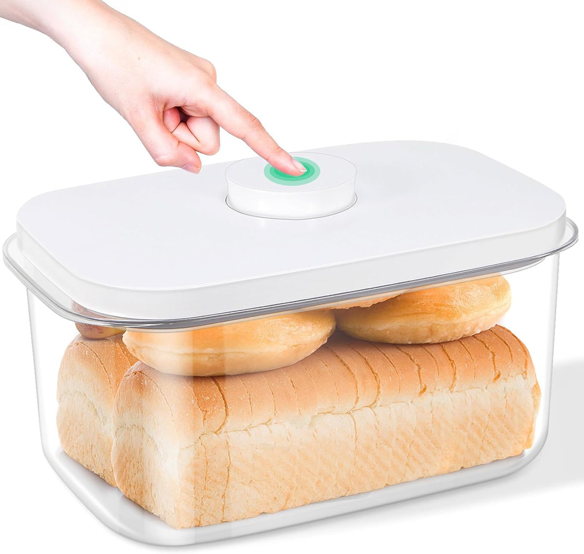 TBMax Large Airtight Food Container 5.28 Qt with Pop Up Lid & Measuring Cup, Ideal for 10 Lbs of Rice or 7 Lbs of Flour, Square Short Food Storage Bin for Kitchen Pantry and Drawer Organization