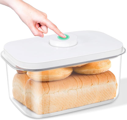 TBMax Large Airtight Food Container 5.28 Qt with Pop Up Lid & Measuring Cup, Ideal for 10 Lbs of Rice or 7 Lbs of Flour, Square Short Food Storage Bin for Kitchen Pantry and Drawer Organization