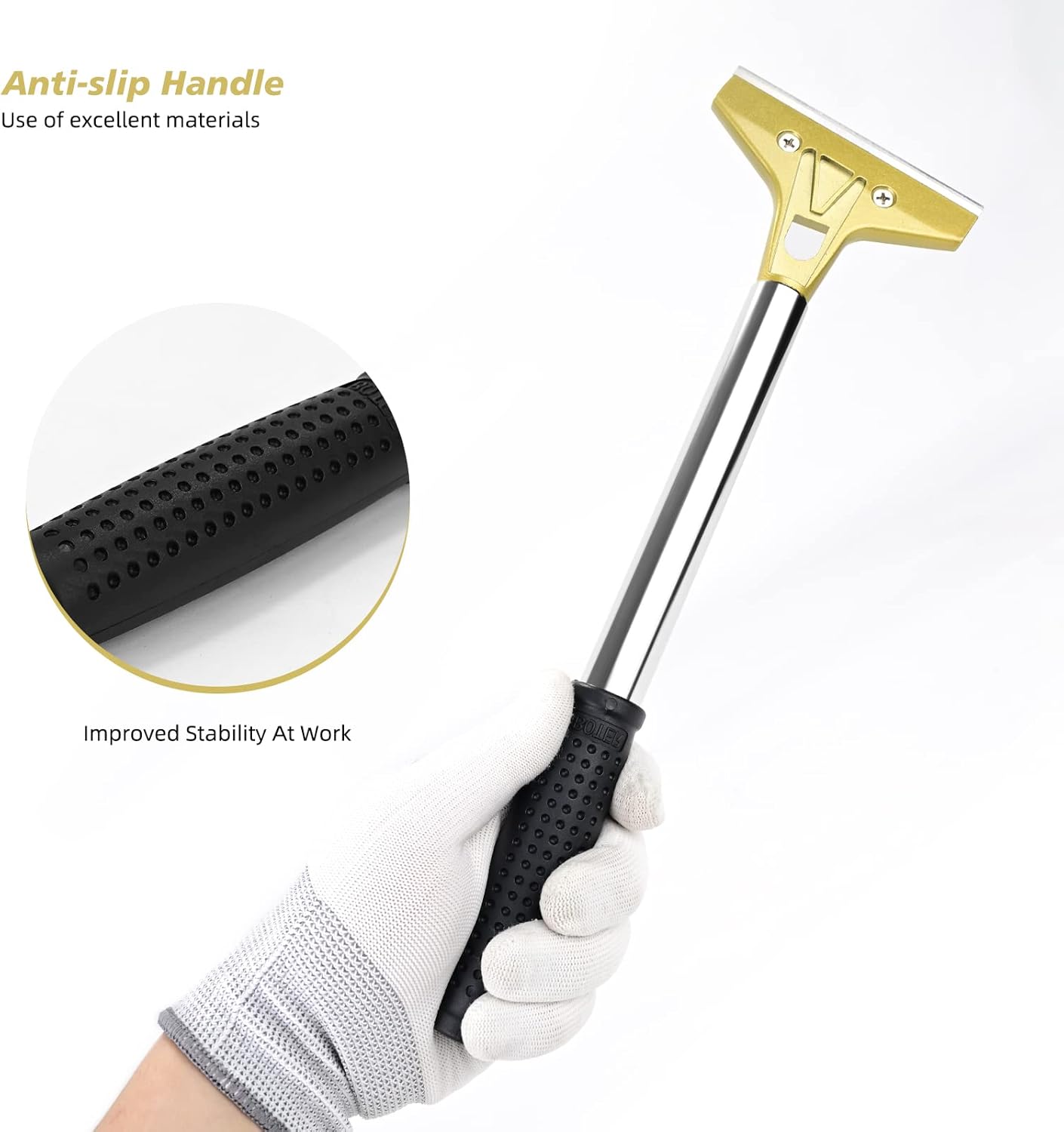 EHDIS Flat Top Grill Scraper Razor BladeGlass Scraper Tool, 4 Inch Metal Blade Kitchen Scraper for Cleaning Griddle & Flat Top Grill for Diner, Bar, Hotel, Restaurant