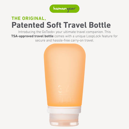 humangear GoToob+ (XL) | Refillable Silicone Travel Bottle | Locking Lid | Food-Safe Material | Blue, XL (6 fl.oz.; 177ml)