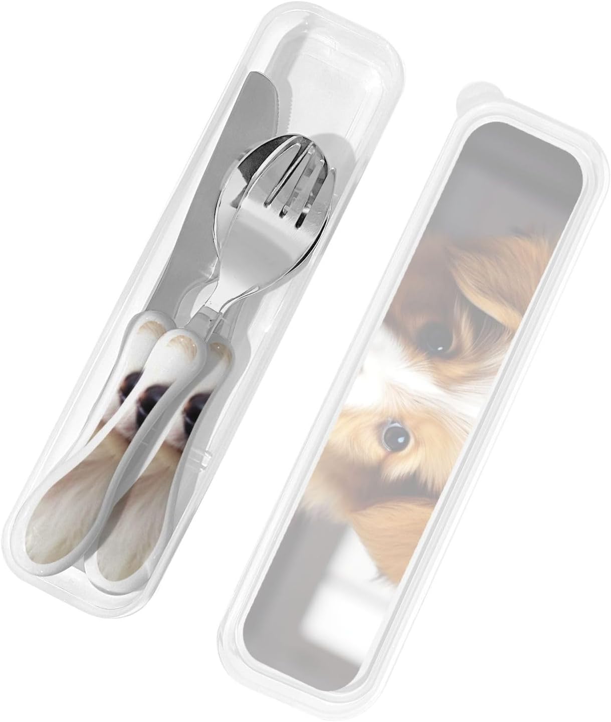 3-Piece Kids Silverware Set With Storage Case, Stainless Steel Reusable Children Safe Knife Spoon Fork Set Parrots On Branches Children Flatware Set For Kids Lunch Box