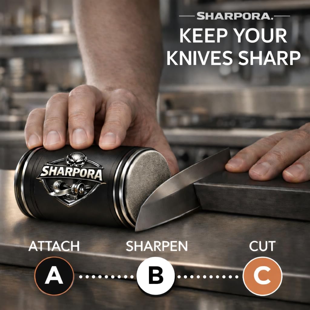 Rolling Knife Sharpener System, 3 Stage Diamond Discs, 400/1000/3000 Grit