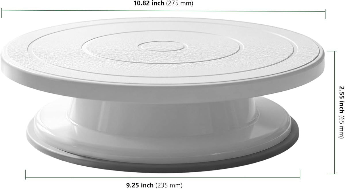 3 Pcs 11 Inch Rotating Cake Turntable, Smooth 360° Revolving Cake Stand